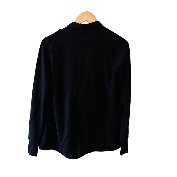 Beyond Yoga Draped Wrap Long Sleeve Three Button Cardigan Top Size XS Black - Picture 3 of 12